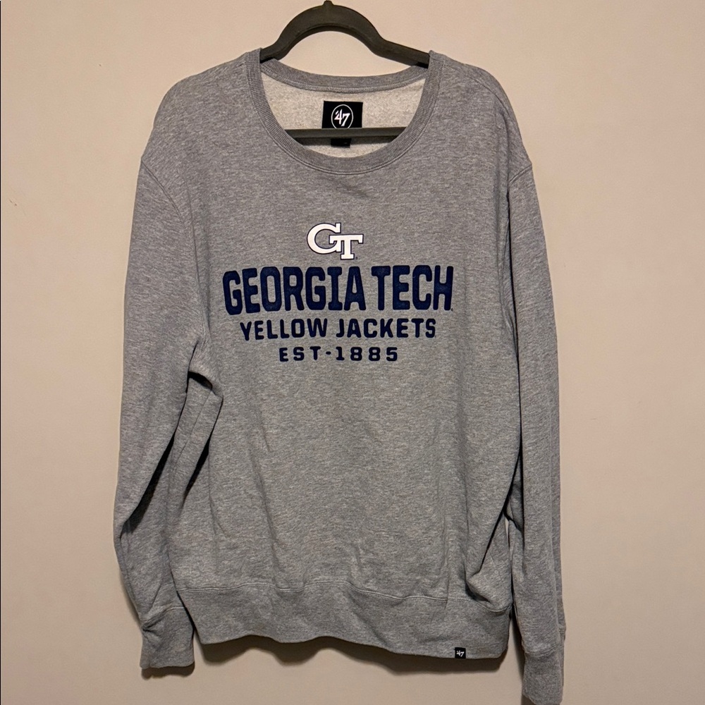 47 Brand Gray Georgia Tech Crewneck